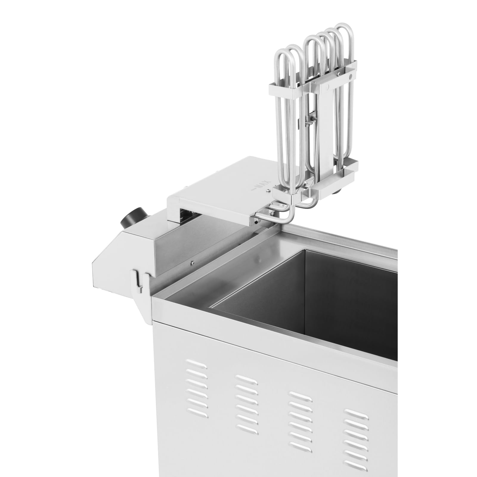 Royal Catering Friteuse avec meuble (16 L, 6000 W, 400 V, 60 – 200 °C, 34 x 53 x 94 cm, acier inoxydable, panier et couvercle)