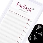 Eyelash Extension 0.07 Colored Easy Fan Lashes White D Curl Self Fanning Lashes Colored, Volume Lash Extensions (White 0.07D, 15-20mm)