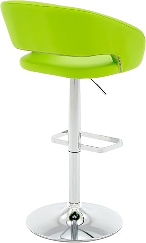 Miniatura 8 de Vogue Furniture Direct Taburete de bar ajustable con respaldo y brazos huecos, moderno taburete giratorio de piel sintética, silla de bar de altura