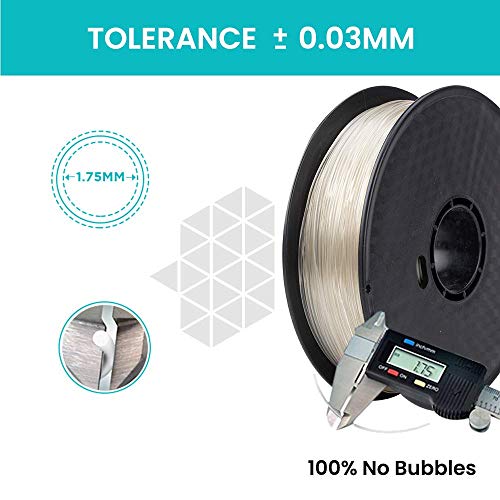 Image of Tesseract Premium PETG 1.75mm 3D Printing Filament | Dimensional Accuracy + /- 0.03mm | Compatible with Most FDM Printers | 1 KG 3D Printer Filament - PETG Natural /Clear (Quantity 1)