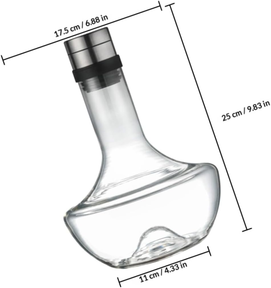 VALICLUD 1000ml Hand Blown Glass Wine Decanter Fast Aerator Carafe for Whiskey Brandy Household Bar Use