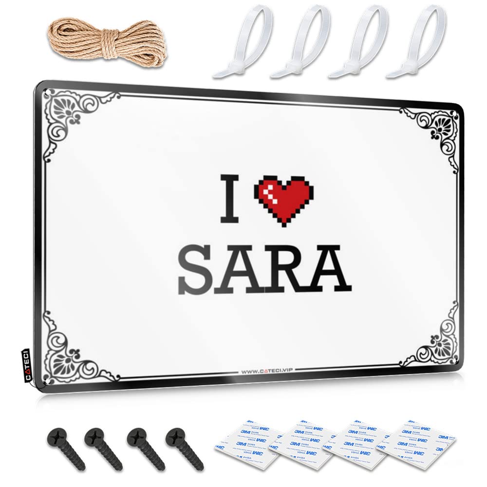 Tin Sign Home Decor Cave Inappropriate Nice I Love Sara - Easy To Hang Art(30X40CM)