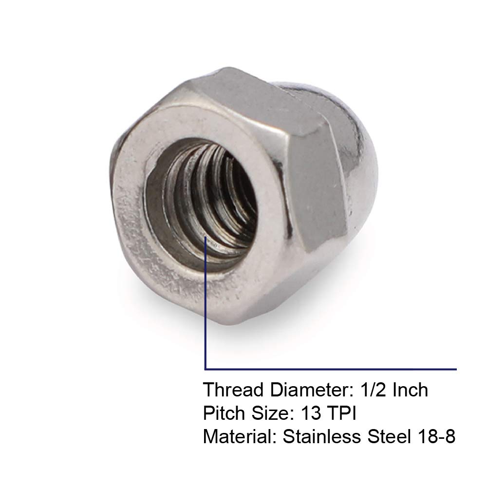 ココnuts Amazon.com: MewuDecor 1/2-13 Acorn Cap Nuts, 304 Stainless