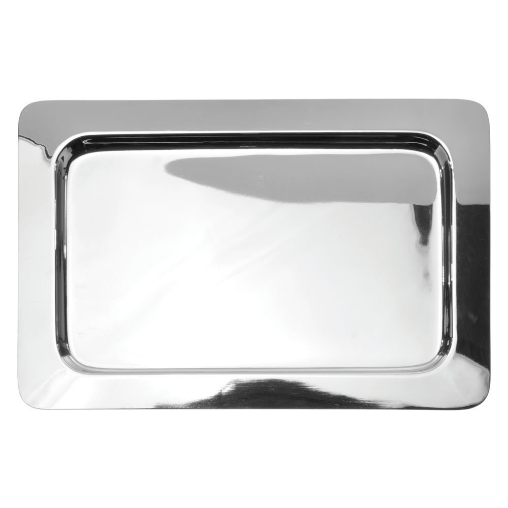 Serving Tray Silver Stainless Steel - 22" L x 16" W x 3/4" H by HUBERT – 22" x 16" x 0.8", Stainless Steel, Silver, Model TR08014188