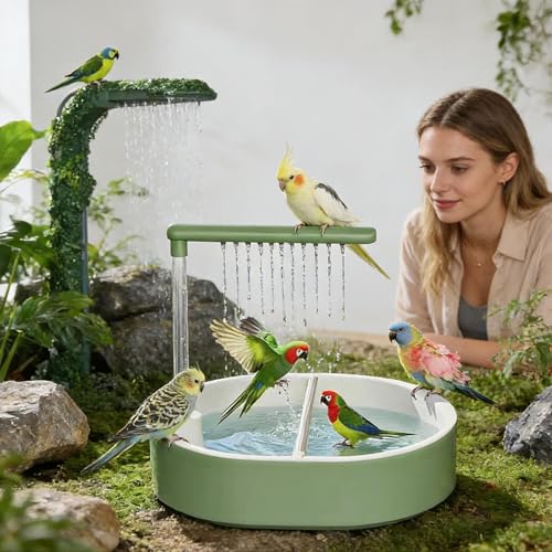 Bebedero Automático para Aves Sin Derrames Ducha para Pájaros USB con Sensor de Jaula 3