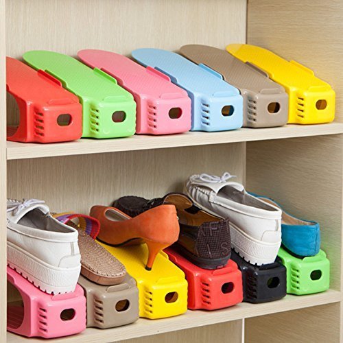 KADAM FAB Plastic Shoe Slots Organiser Space Saver Double Deck Shoe ...