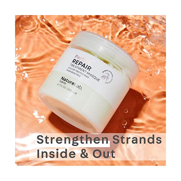 NatureLab Tokyo Perfect Repair Treatment Masque: Heat and Color Protection, Hair Mask Treatment to Strengthen and Repair Dull, Damaged, Brittle Hair I 6.7 FL OZ / 200ml