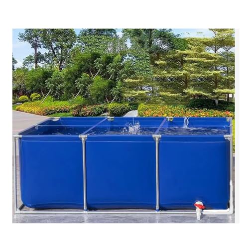 Piscina con marco azul para niños y adultos, 300 x 150 x 80 cm, sobre el suelo, carpa koi, estanque de peces, almacenamiento de agua al aire libre, duradero, para el hogar, jardín