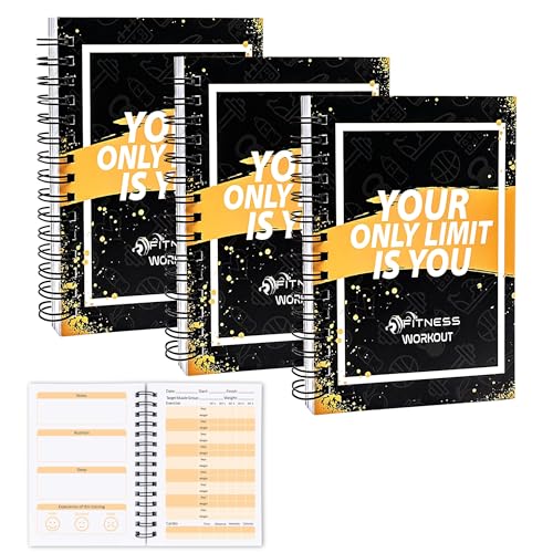YHNTGB 3 PCS Fitness Tracker Journal Portable Workout...