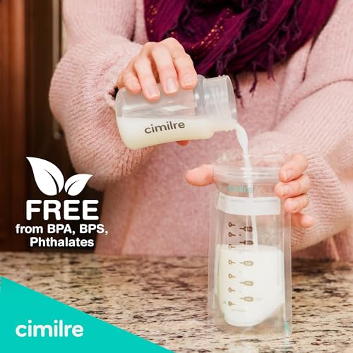 Breast Milk Storage Bags by Cimilre, Leak-Proof Breastmilk Storage Bags, Freeze Flat or Standing, 7 oz. Bags (120 Pack) - Image 5