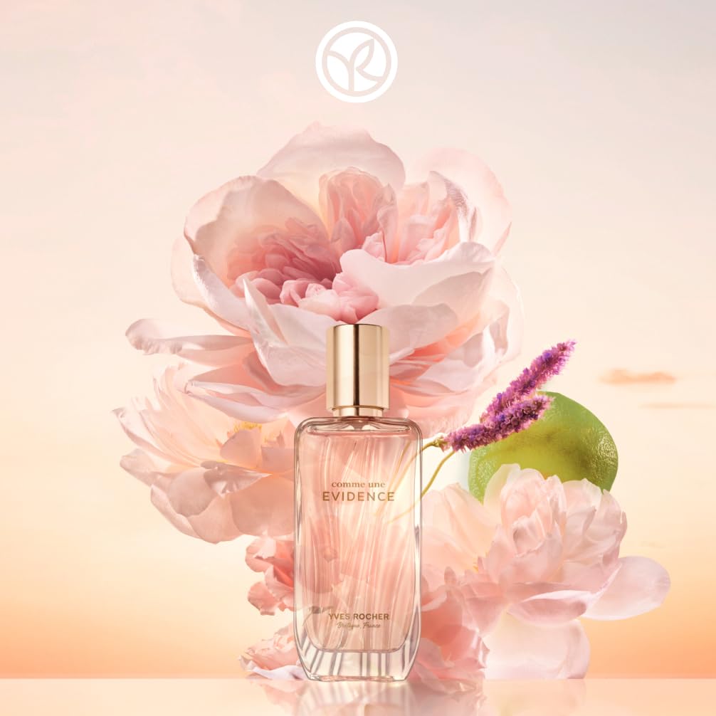 Yves Rocher COMME UNE ÉVIDENCE – Eau de Parfum Damen 50 ml | Floraler Chypre-Duft mit Rose, Bergamotte und Patschouli | Elegantes Parfüm für Frauen