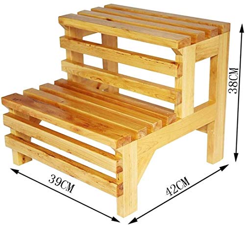 Banc changement chaussure en bois noble avec marches intégrées - 3