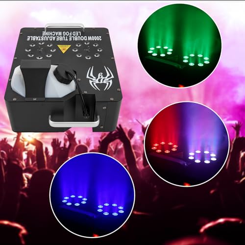 Máquina de humo con 16 luces LED y control remoto miniatura 2