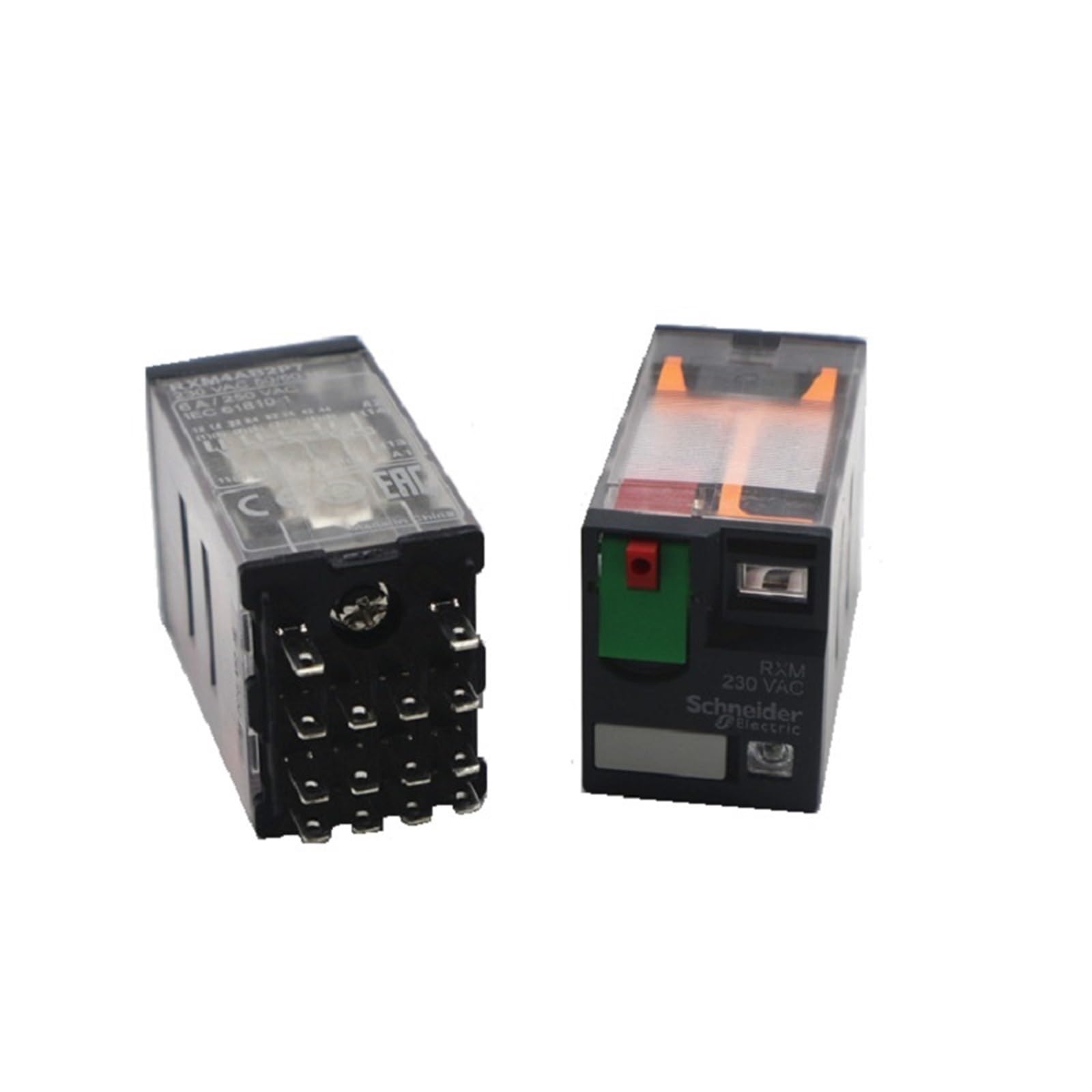 MOBYAT Relés enchufables en Miniatura RXM eléctricos con LED RXM4A 4CO 6A 12 VDC-110 VDC 24 VAC-230 Vac electromagnéticos 5 uds (Size : RXM4AB2P7 230AC)