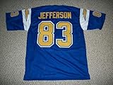 John Jefferson Jersey #83 San Diego Custom Stitched Royal Blue Football Various Sizes New No Brand/Logos Size S