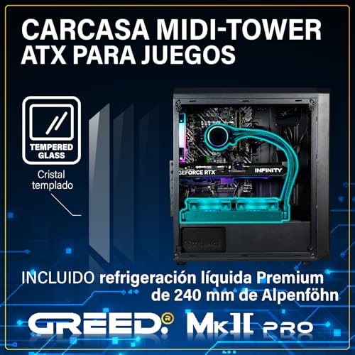 Miniatura 2 de Greed Mk2 Pro - 4k High End Gaming Pc - Amd Ryzen 7 5700x - Nvidia Geforce Rtx 5070 - Ordenador Rgb De Sobremesa A 4,6 Ghz - 32 Gb Ram Ddr4 - Refrigeración Por Agua - 1tb Ssd - Wlan Win11 Pro