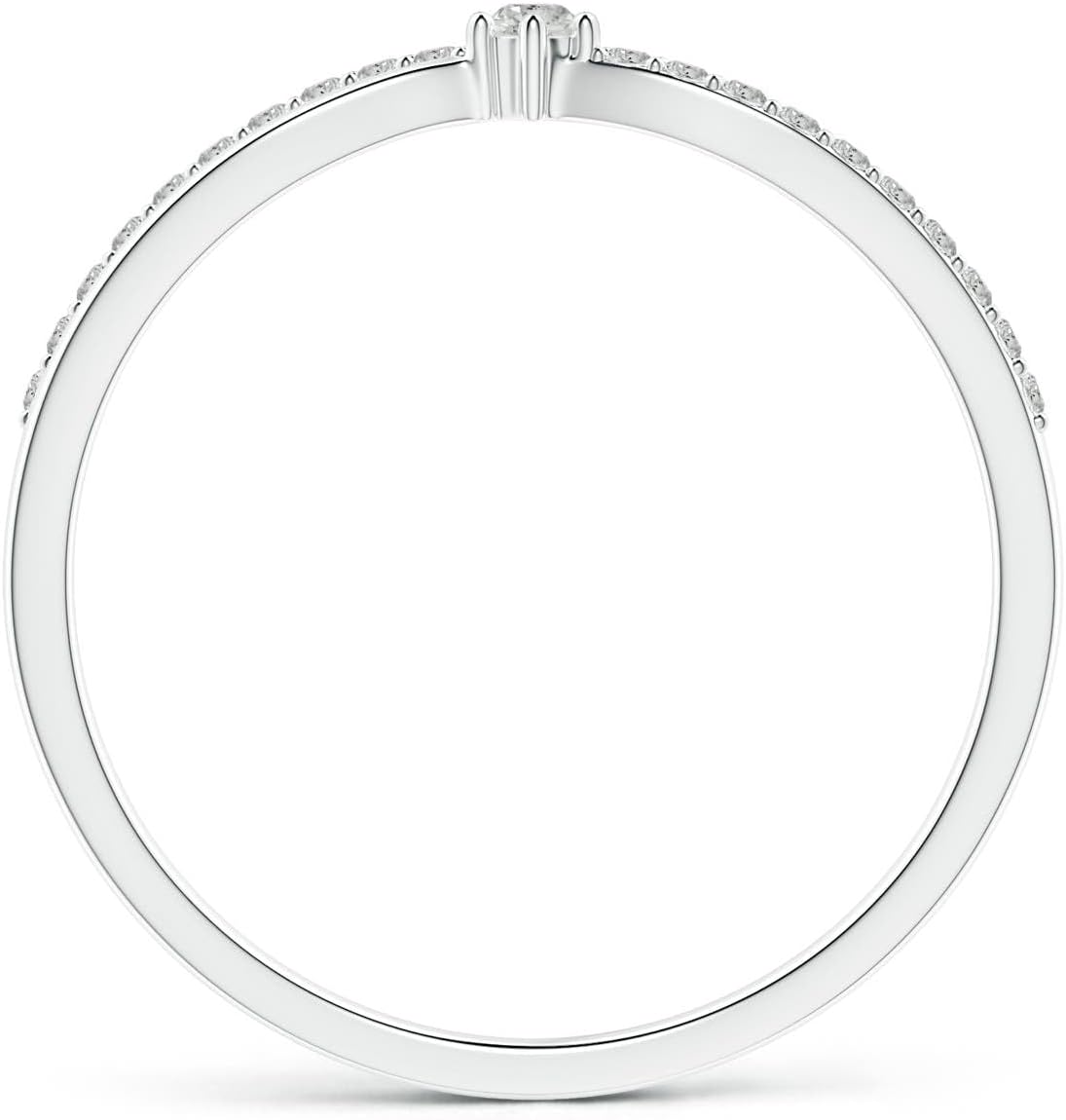 Angara: Solitaire Round Diamond Promise Ring in 14K Solid Gold/Sterling Silver/Platinum| Prong Set Diamond Split Shank Proposal Ring for Women | April Birthstone Jewelry