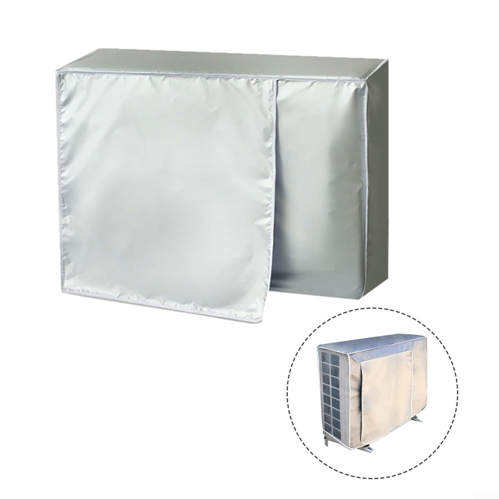 Housse De Protection Pour Climatiseur/pompe à Chaleur Extérieure - Tissu Oxford 600D Imperméable - Taille 85x58x35 Cm (Gris)