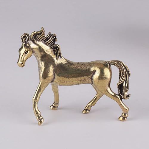 Miniatura 6 de Wwxuanke - 1 pieza de decoración de caballo de simulación de cobre macizo, figuras en miniatura de latón, decoración de escritorio, manualidades,