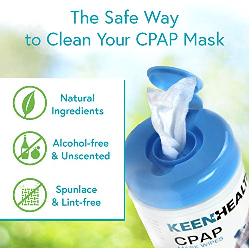 CPAP Mask Wipes(140) - Quick and Hygienic CPAP Cleaner and Sanitizer -CPAP Wipes to Clean Daily - Unscented and Lintless - 2 Pack 140 CPAP Cleaning Wipes - KEENHEALTH