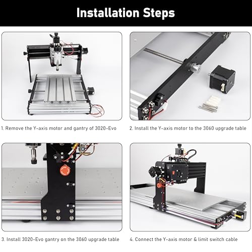 Kit de base de extensão de eixo Y de mesa 3060 totalmente em metal com guias lineares duplas, área d