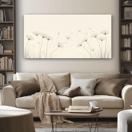 Grande affiche decoration murale pissenlit toile abstraite haut de gamme