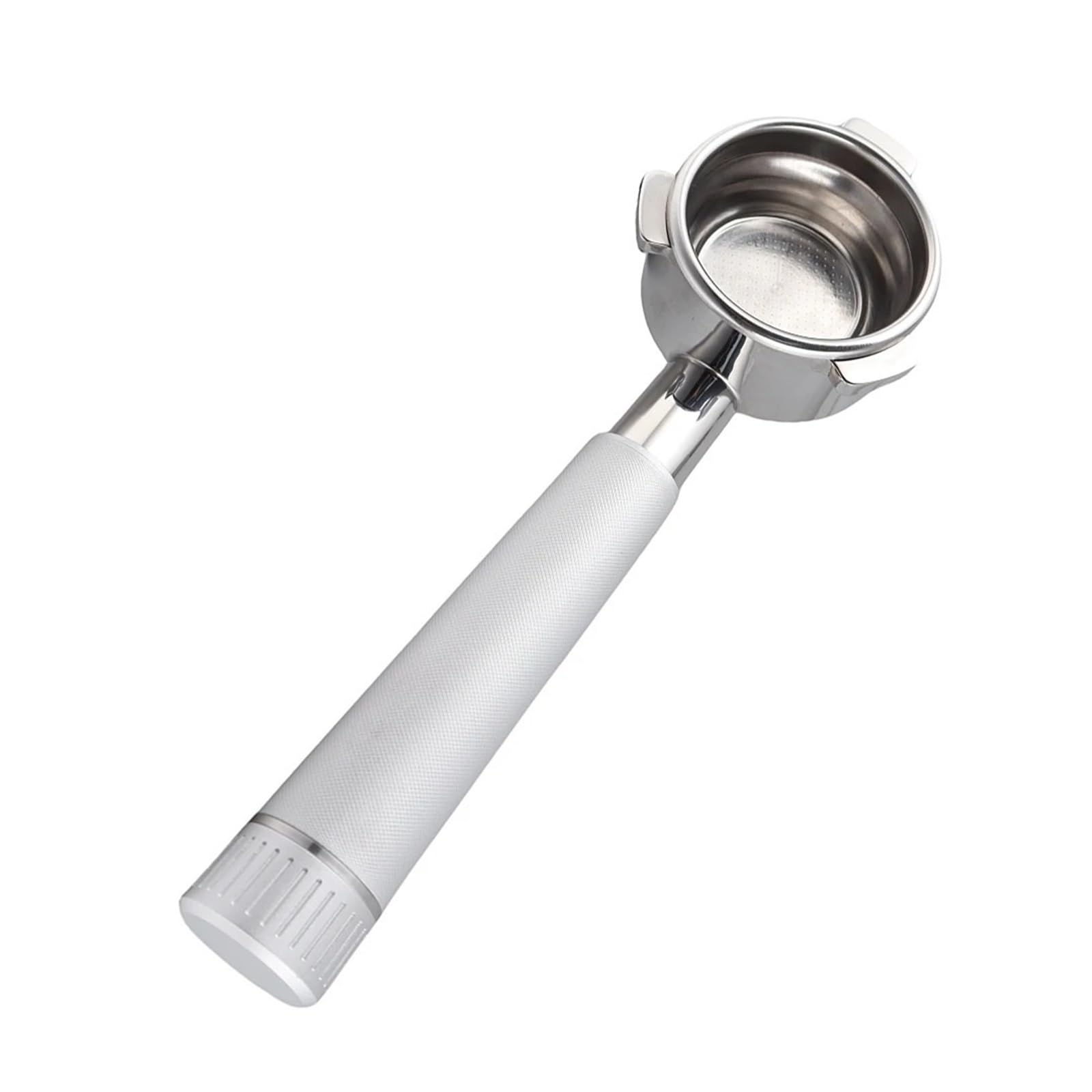 Portafiltro sin fondo (1 unidad) compatible con mango de cafetera espresso acero inoxidable para Café(Silver,51mm)
