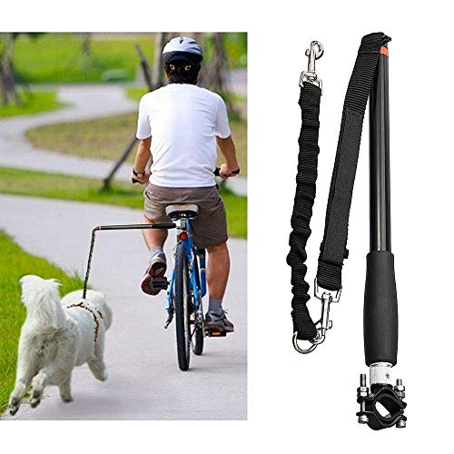 Decdeal Hunde Fahrradleine Fahrradhalter Abstandhalter Elastische Hund Laufleine