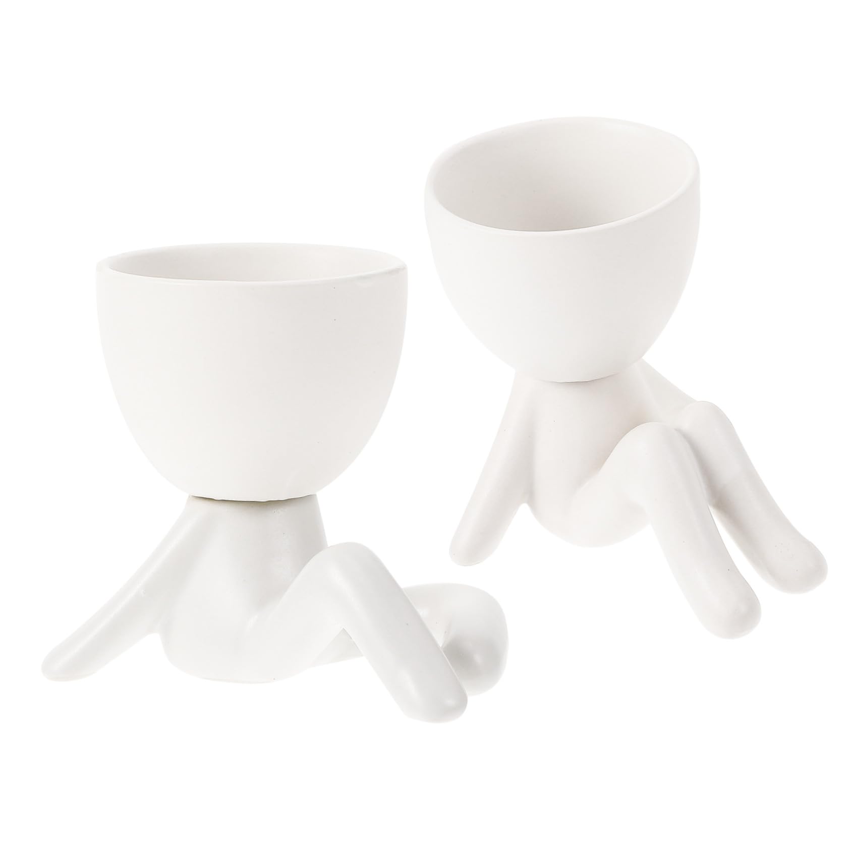 Pot Céramique Créatif en lot de 2 pour plantes d'intérieur et décoration de bureau style champêtre