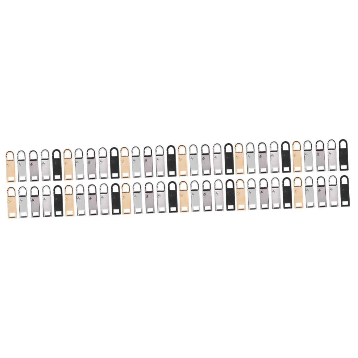 TEHAUX 60 Piezas Tirador de cremallera desmontable reparación de lengüetas pinza de cremallera abrigo mochila fijadores de cremalleras cabeza de cremallera de bolsa Metal