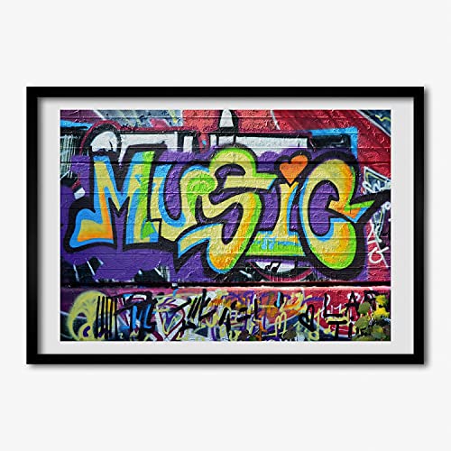Peinture graffiti Tulup 70x50 cm sous cadre en bois décoratif de finition supérieure