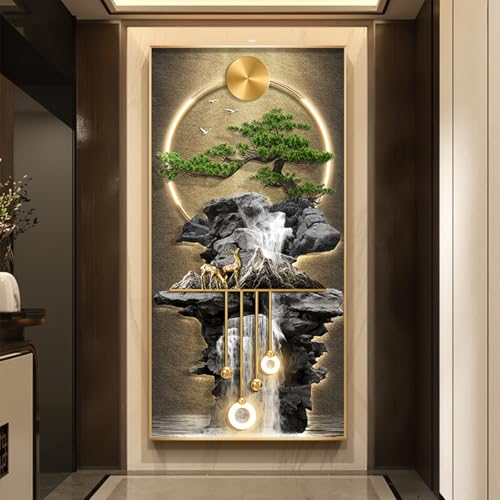 Art mural 3D pour illuminer une entrée sombre grâce à la sculpture de paysage