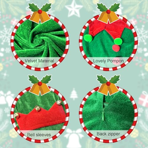 Disfraz de Elfo Navideño para Niñas Kit 6 Piezas miniatura 5