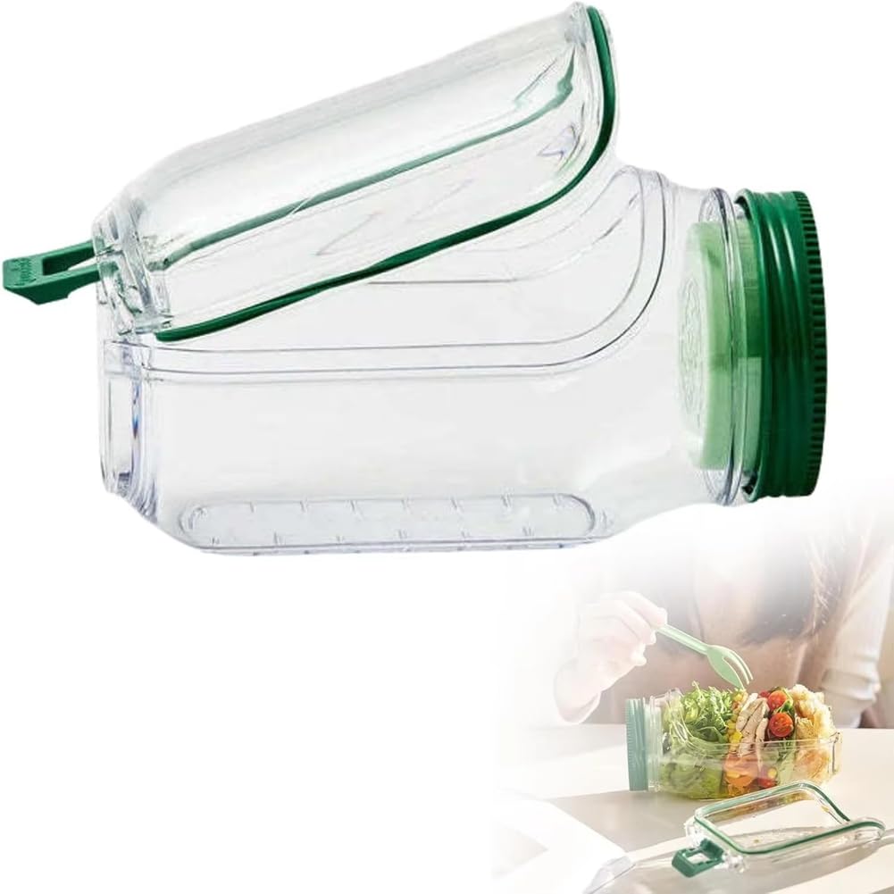 Uhidka Salad Pod Containers Plastic Interval Salad Box Crisper Container Leakproof Breakfast Fruit Storage Box Keep Fresh