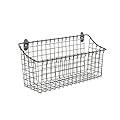 Spectrum Diversified Vintage Extra Large Cabinet & Wall-Mounted Basket for Storage & Organization, Rustic Farmhouse Decor, Sturdy Steel Wire Storage Bin