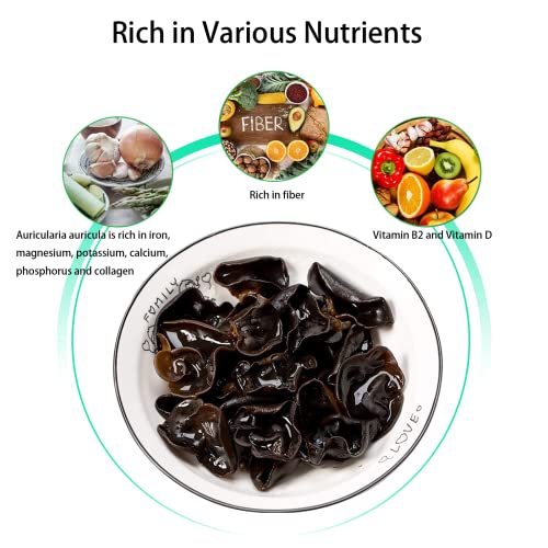 Yan Hou Tang Wood Ear Mushrooms Dried Black Fungus Premium Woodear Mushrooms Mushroom House Compressed Chinese Auricularia 4 Oz 112Gram -10 Times Volume Yield After Soaking #TOP3