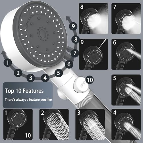 STOAT®soffione doccia doccino per doccia con tubo