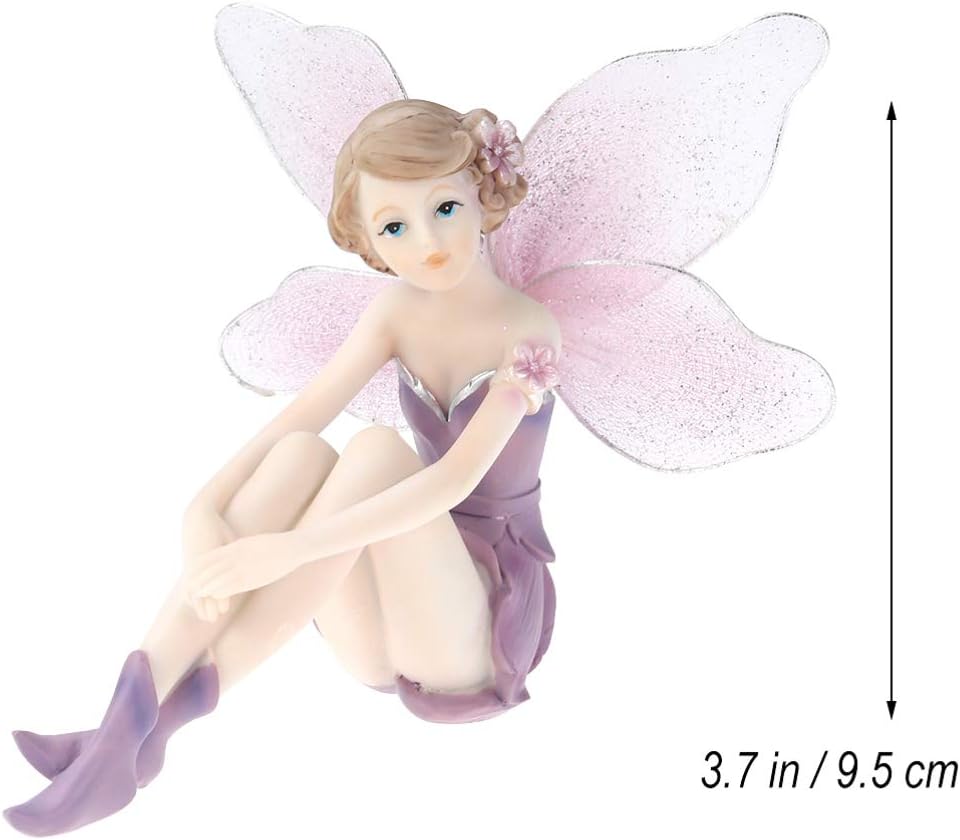 Angel Resin Ornaments for Home Decor - Multi-Color Fairy Garden Figures 9.5Cm X 12Cm, Multicolor - Image 3