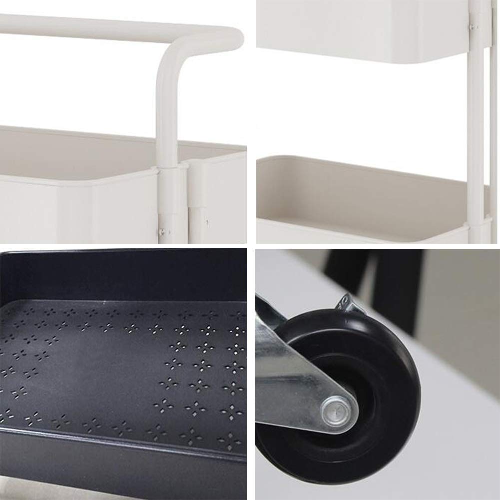 Carrello portavivande Multistrato in Acciaio Inox con Ruote girevoli, Facile da Montare, Resistente, 3 (80x40x85 cm, 42,5x35,5x86,8 cm), Ideale per casa, Hotel, Bar, Argento e Bianco.