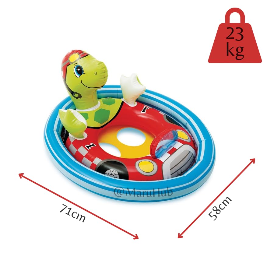 Image of 71x58cm PVC Pool Ring with Leg Holes | Kiddie Water Floats for 3-6 Years Olds | Air Float See-Me-Sit Pool Riders for Beach and Pool - Pack of 1