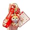 Cute PVC Panda Keychain + Football Pendant - Rubber Animal Keyring For Men Women Boys Girls Gift