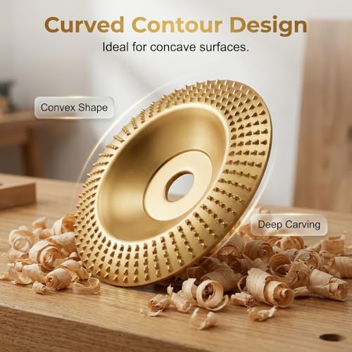 Image of 3 PCS Wood Grinding Disc Set for Angle Grinder,Tungsten Carbide Wood Carving Wheel Attachments for 4 inch&4.5 inch Grinders,Wood Shaping Sanding Polishing Grinding Disc Woodworking Surface Finishing (Flat)