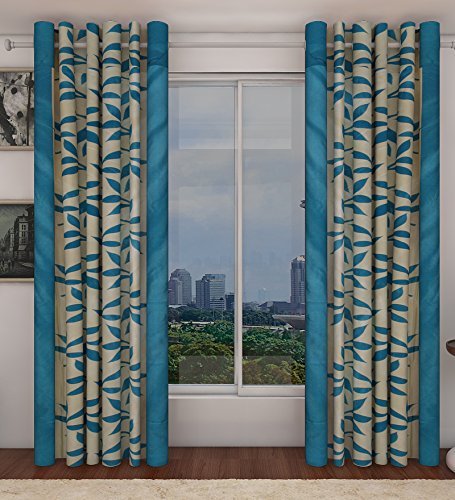DECORLINE Creations 1 Piece Polyester Floral Eyelet Door Curtain (Aqua Blue, 4 x 7 feet) (B0B4P3FV64) Amazon Price History, Amazon Price Tracker