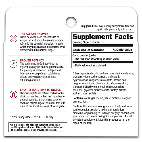 Garlique 10047046660000 Garlic Extract Supplement, Healthy Cholesterol Formula thumb #6