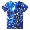 Belovecol Blue Lightning T-Shirt for Boys Girls Teens Short Sleeve Blue T Shirts Cool Summer Crewneck Tee Shirts 10-12 Years #3