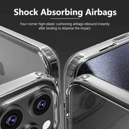 Image of ONES for iPhone 12 /12 Pro Slim Case Clear, [PC + TPU Hybrid][Military-Grade Drop Protection][Anti-Yellowing], Shockproof Silicone Hard Cover, Transparent Case