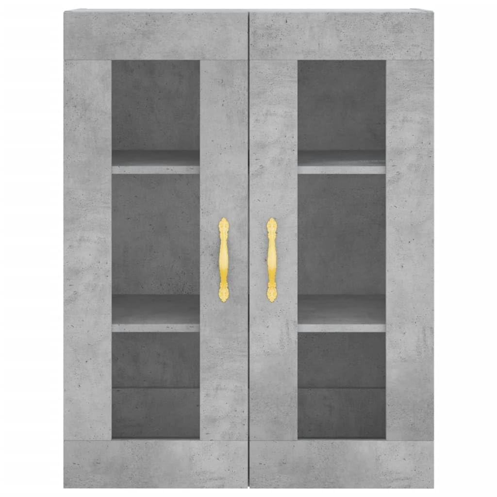 Meuble haut gris béton 69,5 x 34 x 180 cm Armoire en bois