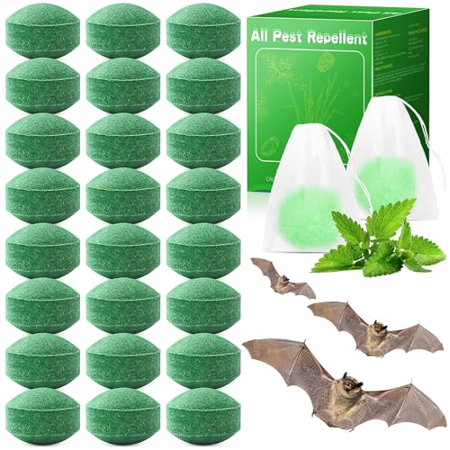 24 Pack Bat and Bird Repellent - Natural Peppermint Oil Eagle Repellent for Attic Indoor Outdoor Patio Garden Porch Pet and Family Safe Ready to Use Dark Green