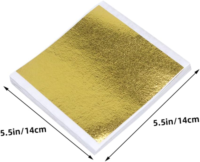 Anneome 1bag Metallic Foil Sheets Gold Foil for Art Crafting Gold Craft Glitter Sparkles Imitation Leaf Sheets for Crafting