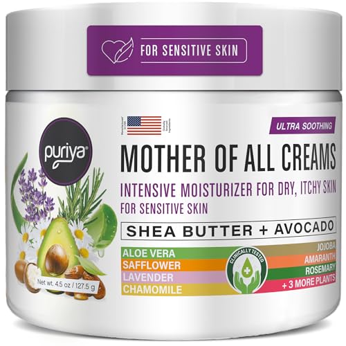 Puriya Intensive Moisturizer with Honey, Shea Butter, Hydrating, Soothing for Dry, Irritated, Sensitive Skin,...